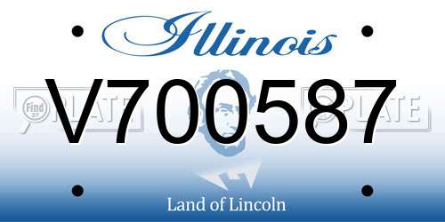 V700587 Illinois License Plate