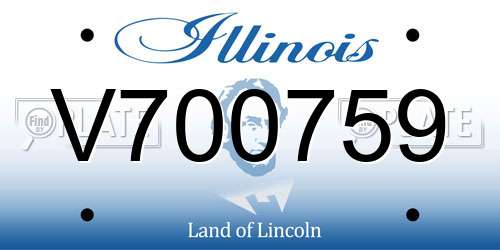 V700759 Illinois License Plate