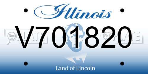V701820 Illinois License Plate