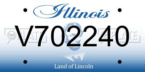 V702240 Illinois License Plate