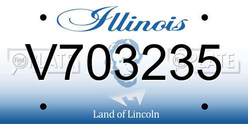 V703235 Illinois License Plate