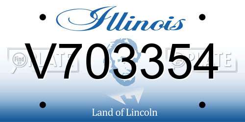 V703354 Illinois License Plate