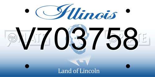 V703758 Illinois License Plate