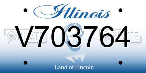 V703764 Illinois License Plate