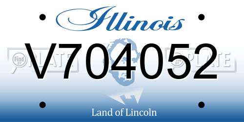 V704052 Illinois License Plate