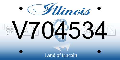 V704534 Illinois License Plate