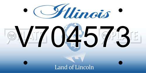 V704573 Illinois License Plate