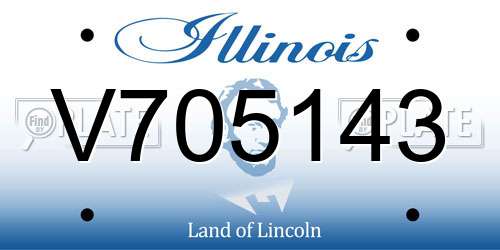 V705143 Illinois License Plate