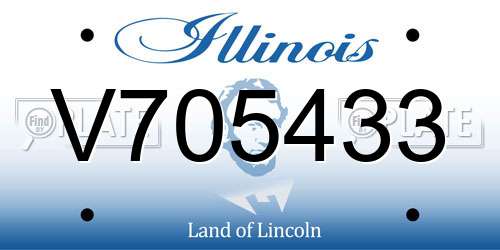 V705433 Illinois License Plate