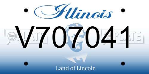 V707041 Illinois License Plate
