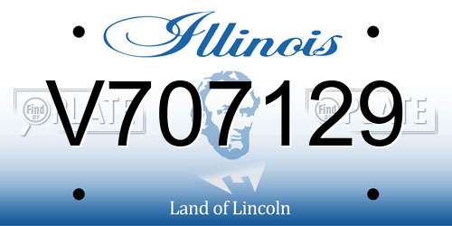 V707129 Illinois License Plate