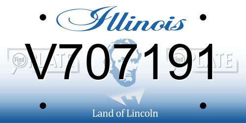 V707191 Illinois License Plate