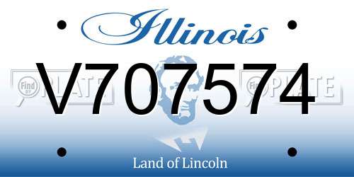 V707574 Illinois License Plate