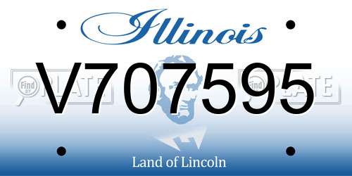V707595 Illinois License Plate