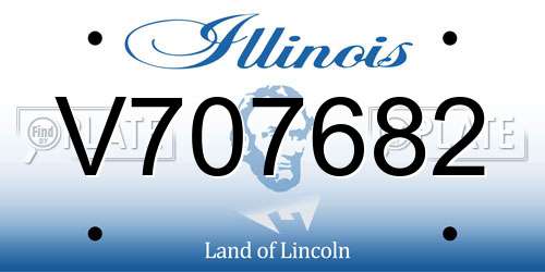 V707682 Illinois License Plate