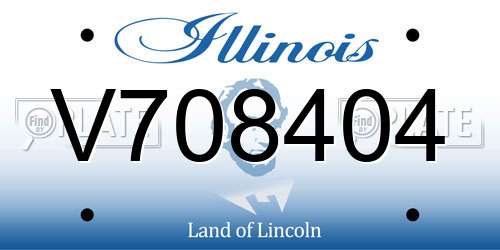 V708404 Illinois License Plate