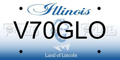 V70GLO Illinois License Plate