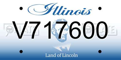 V717600 Illinois License Plate