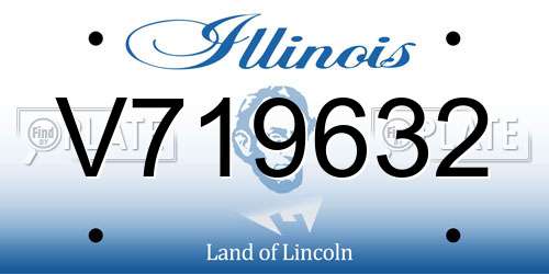V719632 Illinois License Plate