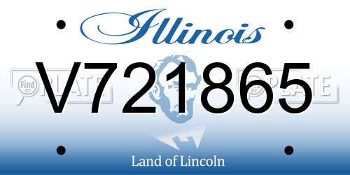 V721865 Illinois License Plate