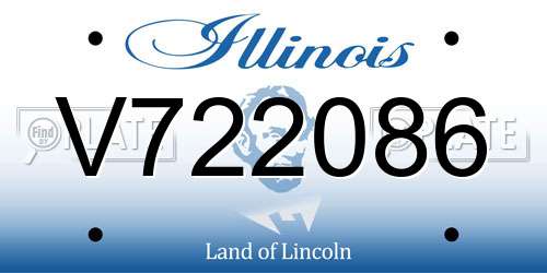 V722086 Illinois License Plate