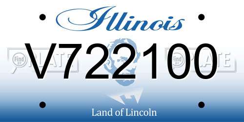 V722100 Illinois License Plate