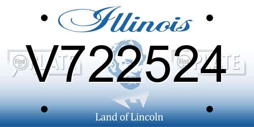 V722524 Illinois License Plate