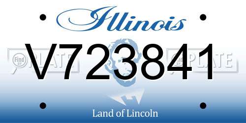 V723841 Illinois License Plate