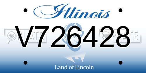 V726428 Illinois License Plate