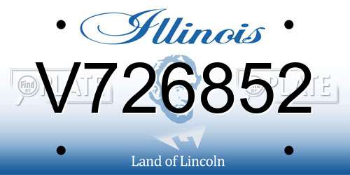 V726852 Illinois License Plate