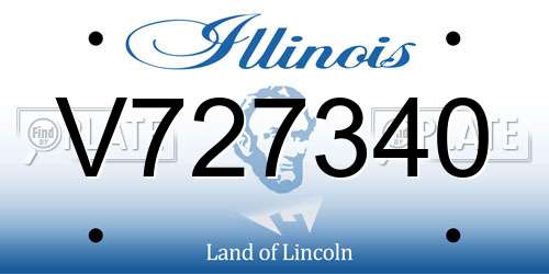 V727340 Illinois License Plate