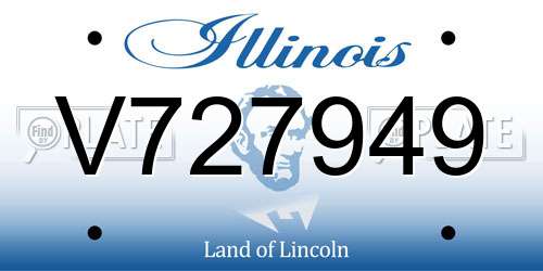 V727949 Illinois License Plate