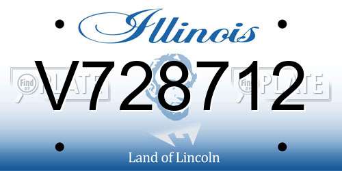 V728712 Illinois License Plate