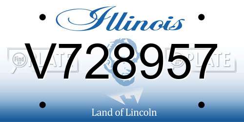 V728957 Illinois License Plate