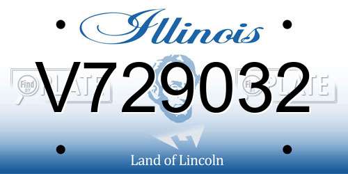 V729032 Illinois License Plate