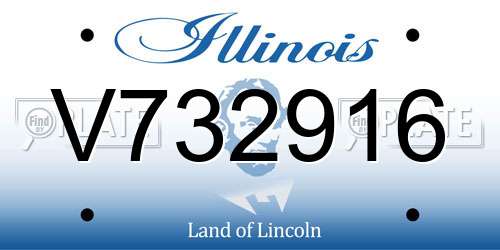 V732916 Illinois License Plate