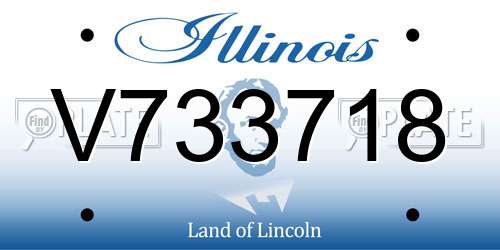 V733718 Illinois License Plate