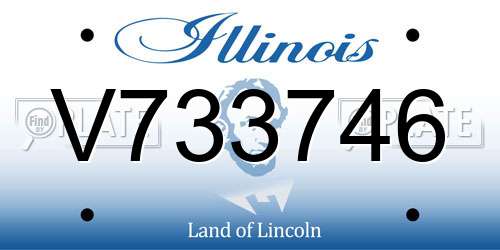V733746 Illinois License Plate