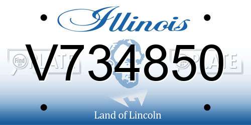 V734850 Illinois License Plate