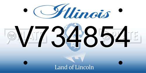 V734854 Illinois License Plate