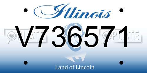 V736571 Illinois License Plate