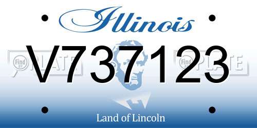 V737123 Illinois License Plate