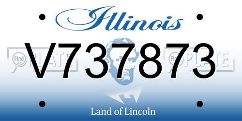 V737873 Illinois License Plate