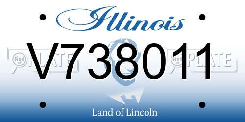 V738011 Illinois License Plate