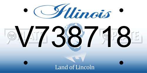 V738718 Illinois License Plate
