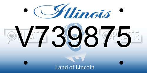 V739875 Illinois License Plate