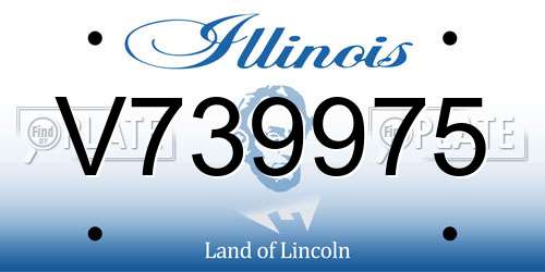 V739975 Illinois License Plate