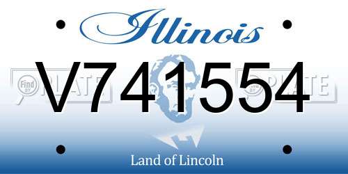 V741554 Illinois License Plate