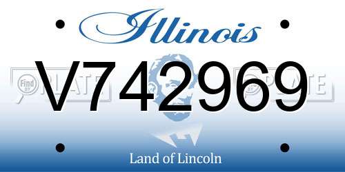 V742969 Illinois License Plate