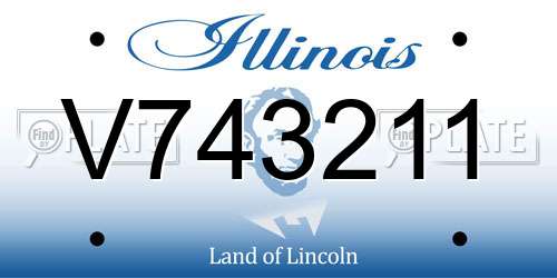 V743211 Illinois License Plate